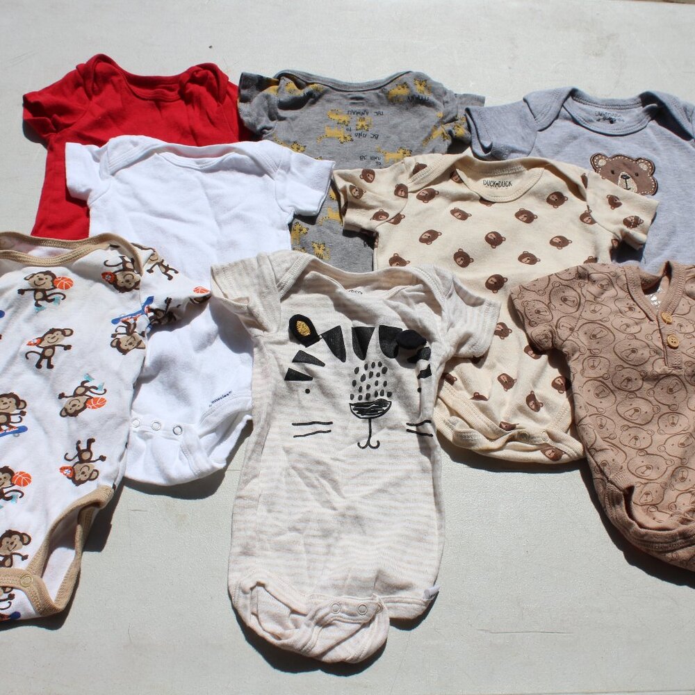 Baby Boy Clothing - 8 pc Bodysuits - Size 3-6 Months